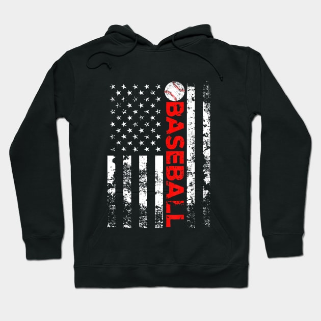 American Flag Baseball Team Gift Hoodie by Vigo